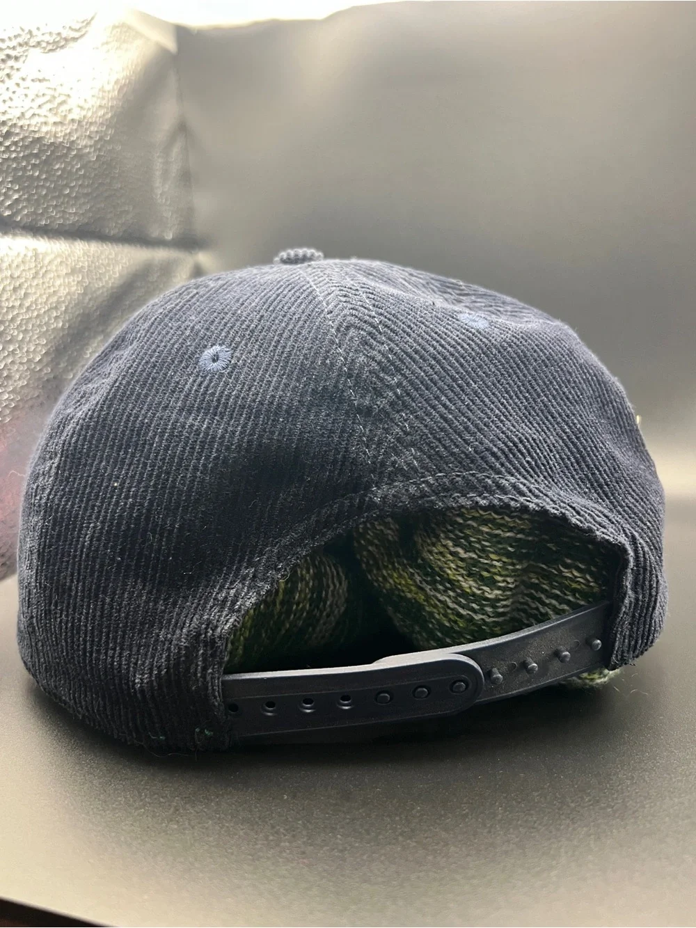 Camaro American Muscle Corduroy Rope SnapBack Hat - Navy with Orange Trim